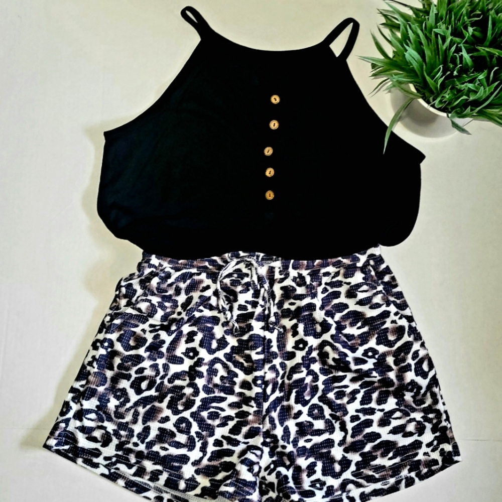 Leopard Print Shorts and Tank